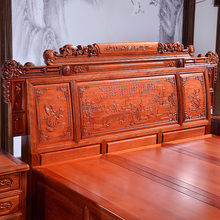 WT9P红木床双人床明清古典1.8米中式家具金花梨木大床菠萝格全实