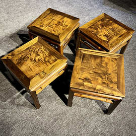 金丝楠木休闲桌小叶桢楠阴沉木八仙桌实木方桌仿古中式家具饭桌