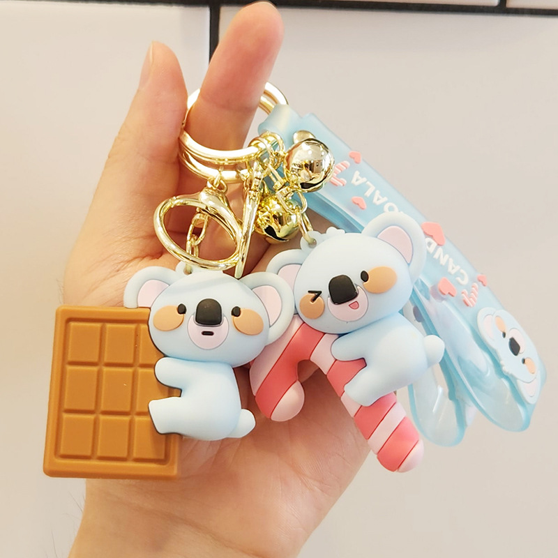 Creative Candy Koala Keychain Girls Exquisite Keychain Cute Schoolbag Small Ornament Hanging Decor Doll Key Chain