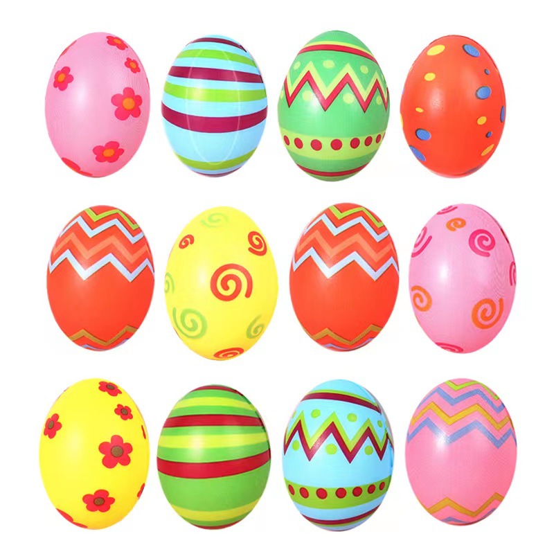 跨境热卖复活节儿童仿真彩印慢回弹解压pu彩蛋捏捏乐鸡蛋减压玩具