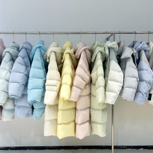 平湖25冬季新款韩版白鸭绒羽绒服中长款过膝棉服外套品牌女装批发