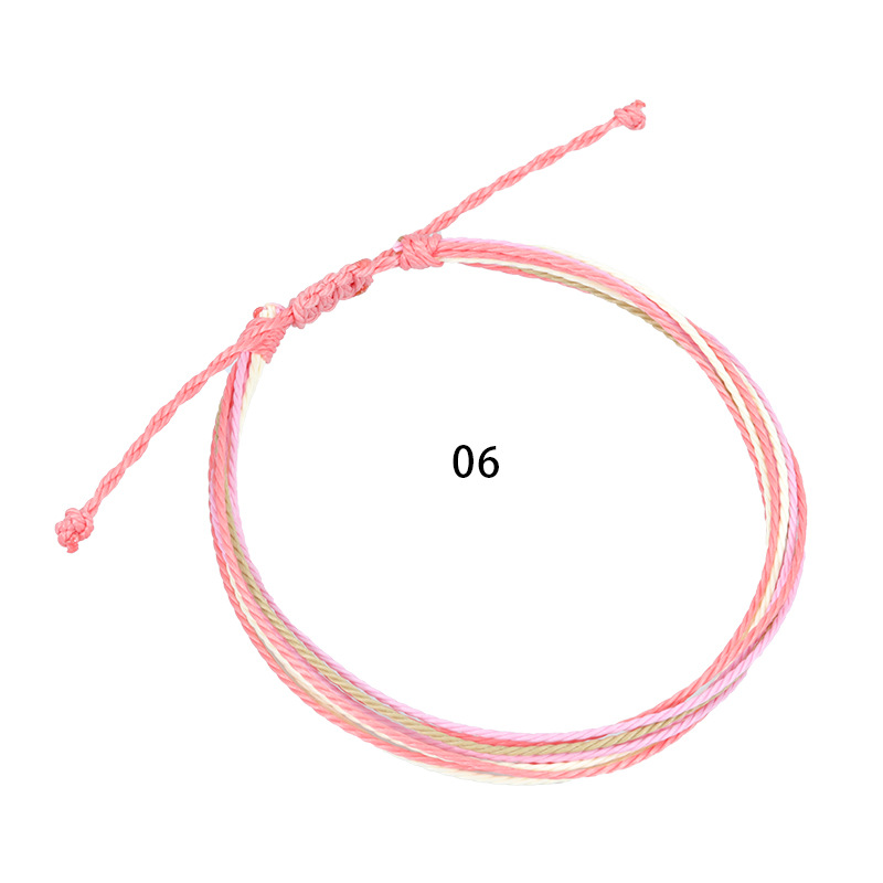 Amazon Hot Boho Waterproof Wax Line Braided Anklet Factory in Stock European and American Summer Surfing Foot Chain