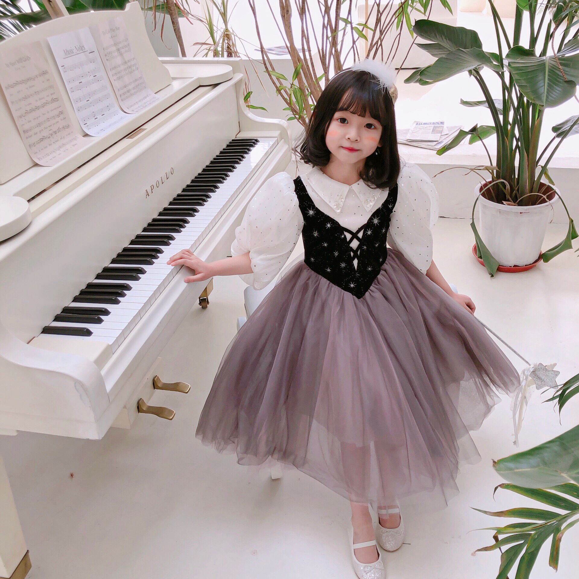 春夏睡美人公主裙女童连衣裙2021新款洋气大童礼服裙演出