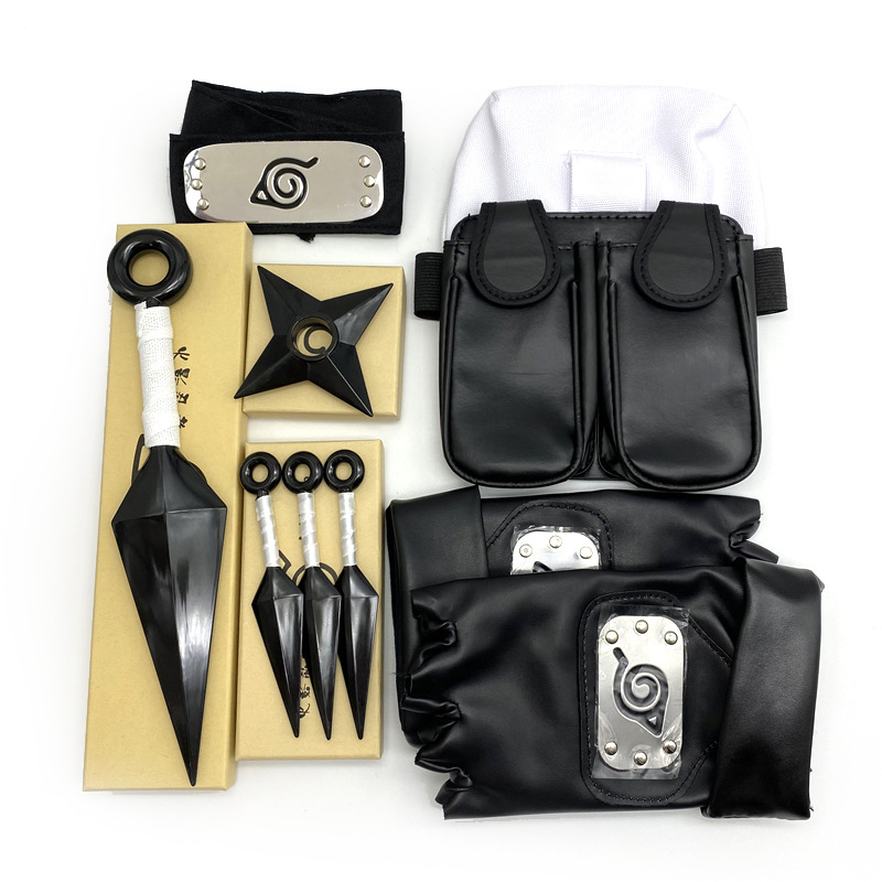 火影忍者套装苦无手里剑卡卡西手套护额塑料兵器模型cos装扮道具