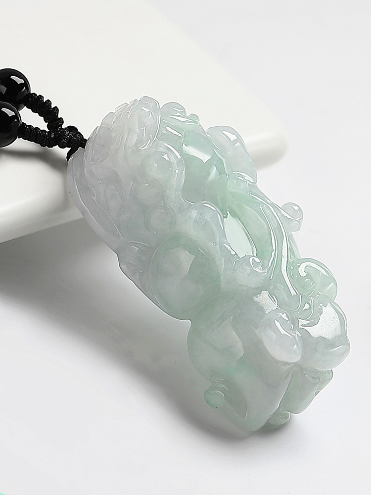 翡翠貔貅玉吊坠男女款项链玉石皮丘情侣一对玉坠挂件