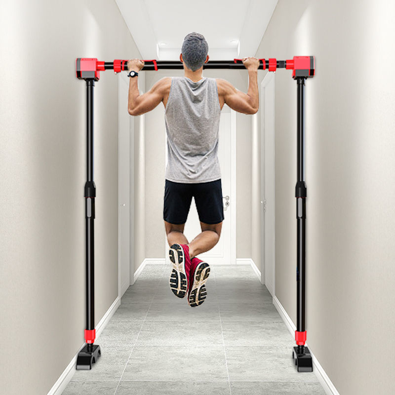 引体向上室内单杠成人儿童健身单杆门框门用免打孔墙上伸缩杆跨境