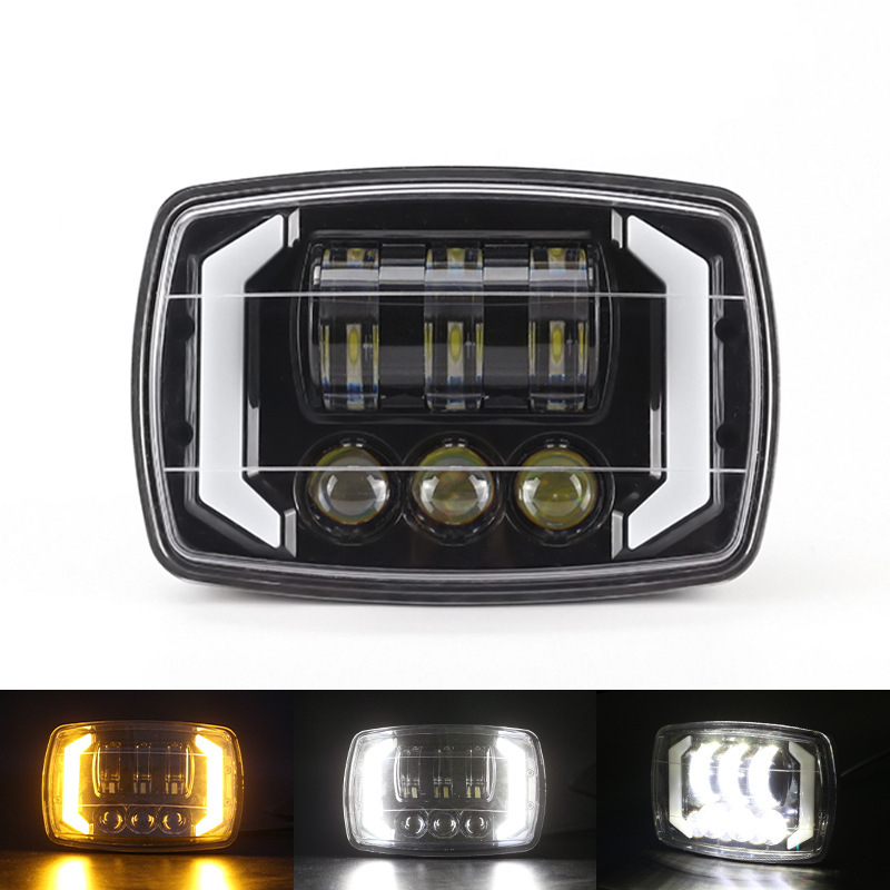 摩托车射灯电动车大灯黄白光圈led光源12-85v高透镜高穿透射灯