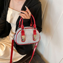 银色手提包包女式2024新款潮韩国时尚小方包高级质感小众斜挎包