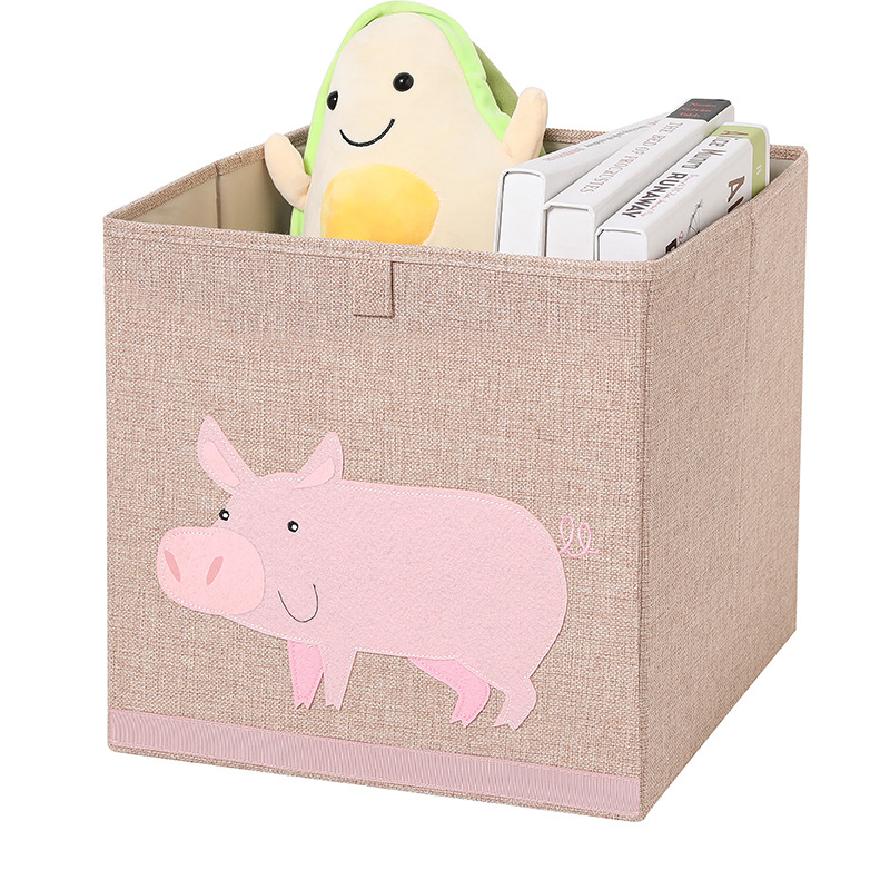 Cartoon Children's Toy Storage Cotton and Linen Cloth Storage Box Large Size Clothing Toys Storage Box Storage Box