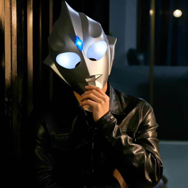 Daifa Ultraman Tiga Headgear Touch Luminous Mask Wearable Adult Party Helmet Performance Children's Toys