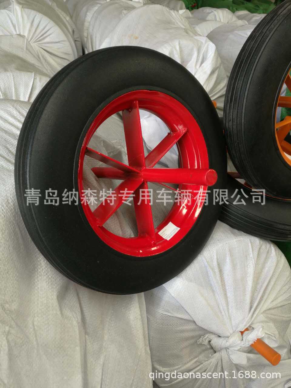 厂家供应各尺寸胶粉实心轮手推车配套手推车WB6400使用14"X4"