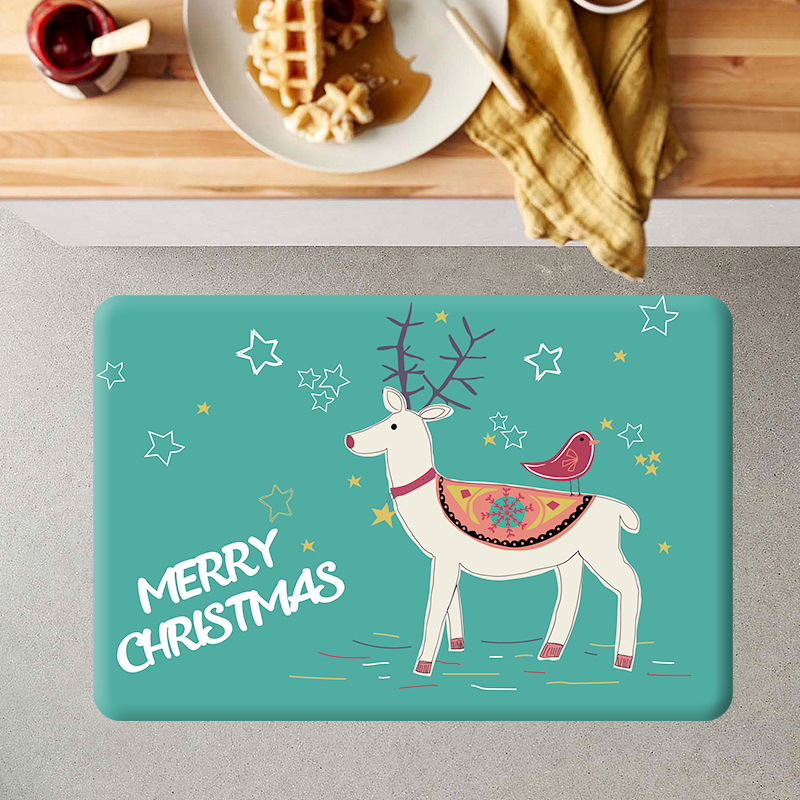 Christmas Bedroom Living Room Floor Mat Kitchen Bathroom Door Mat Absorbent Non-Slip Floor Mat Carpet