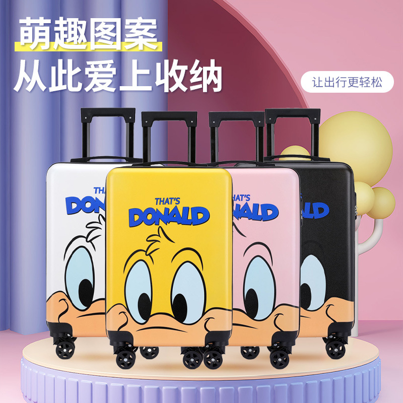 20-inch cute cartoon trolley case large capacity password lock student luggage casual suitcase printed logo wholesale