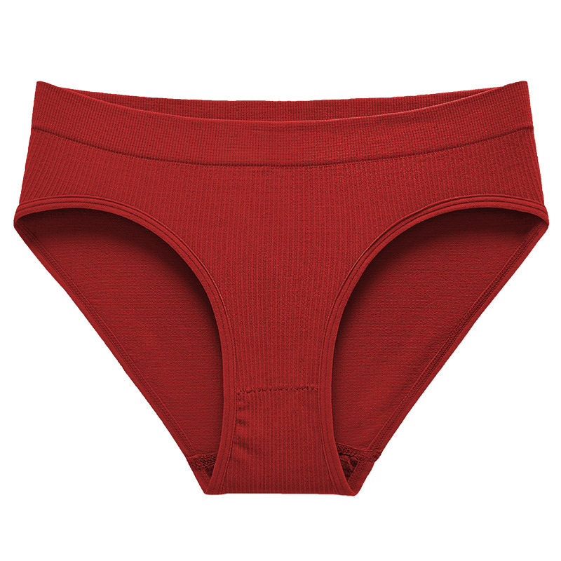 Underwear Girl's Cotton Large Size Seamless Women's Mid-Waist Panties Sexy Solid Color Thread Panties Thin