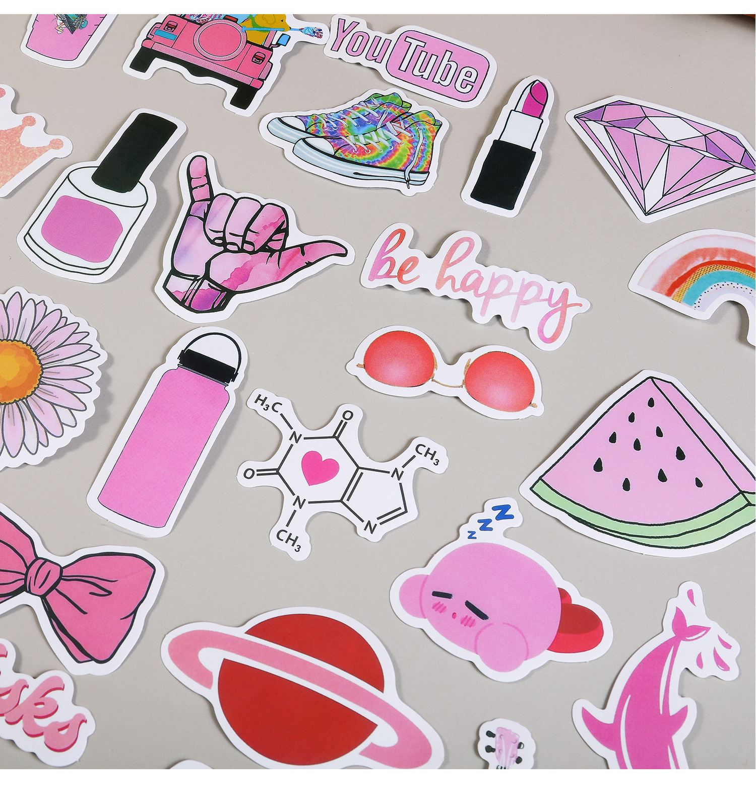 卡通小熊少女系ins贴纸包diy行李箱头盔防水pvc贴纸创意手账贴纸