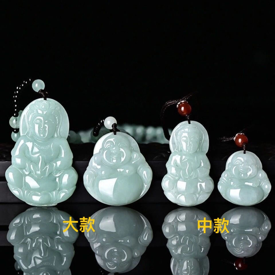 缅甸天然翡翠a货 弥勒佛挂件观音玉佛吊坠糯种玉石玉吊坠直播货源