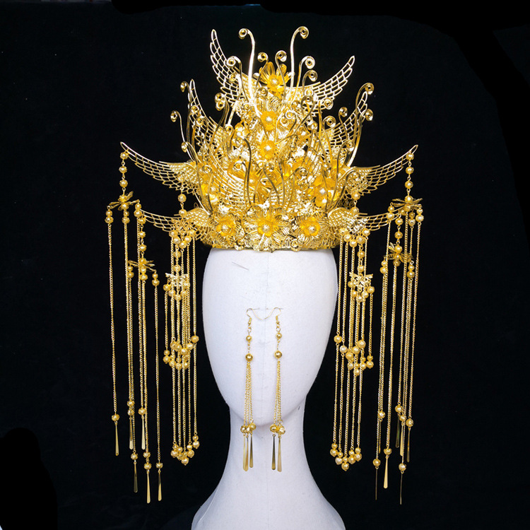 新娘饰品凤冠古装皇古典戏曲京剧戏剧宫廷发冠娘娘中式凤冠霞披帽