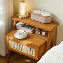 床头柜现代简约床尾收纳小型柜子实木轻奢高级感储物柜卧室置物架