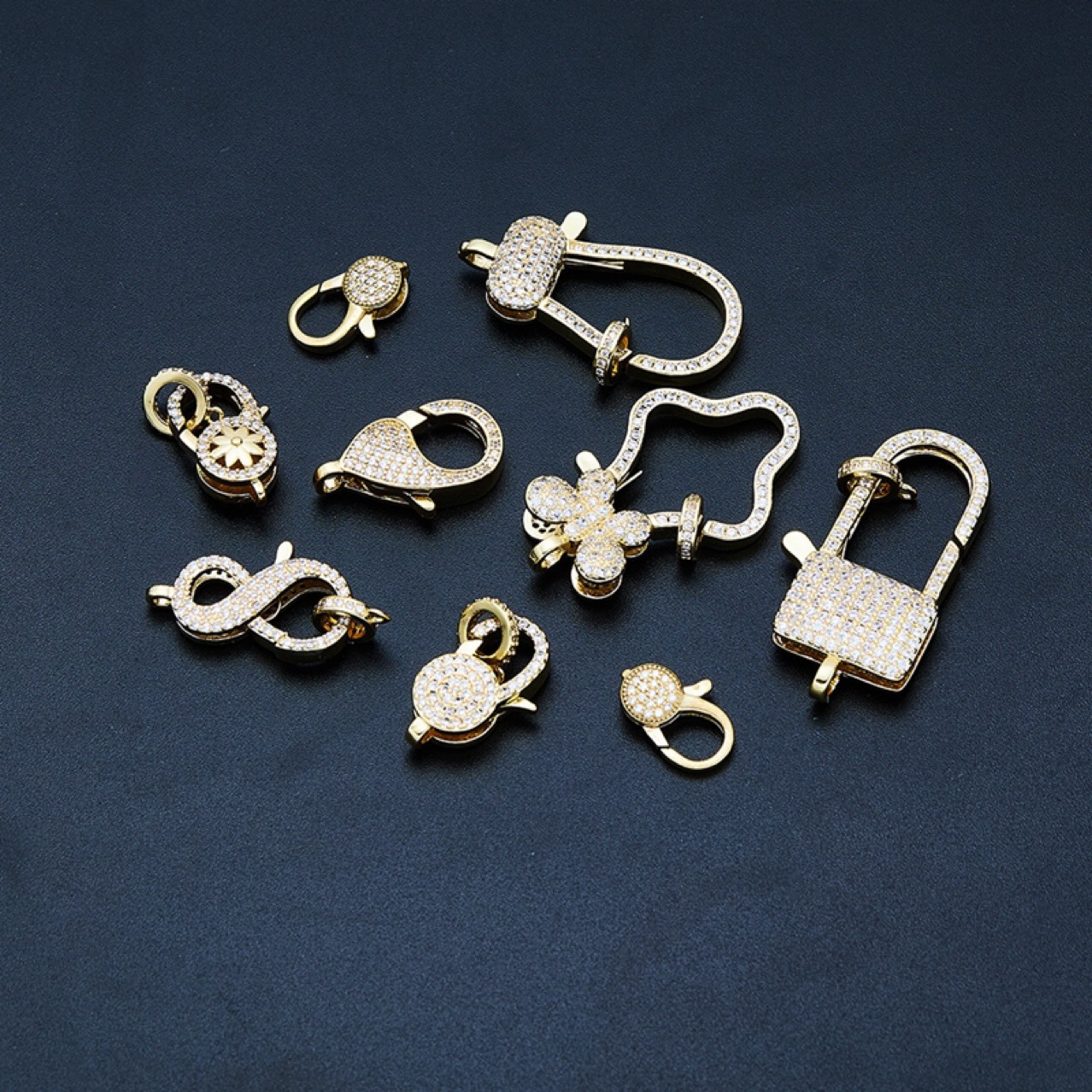 龙虾扣黄铜心形锁形扣钩扣手链扣diy饰品配件项链链接弹簧扣批发