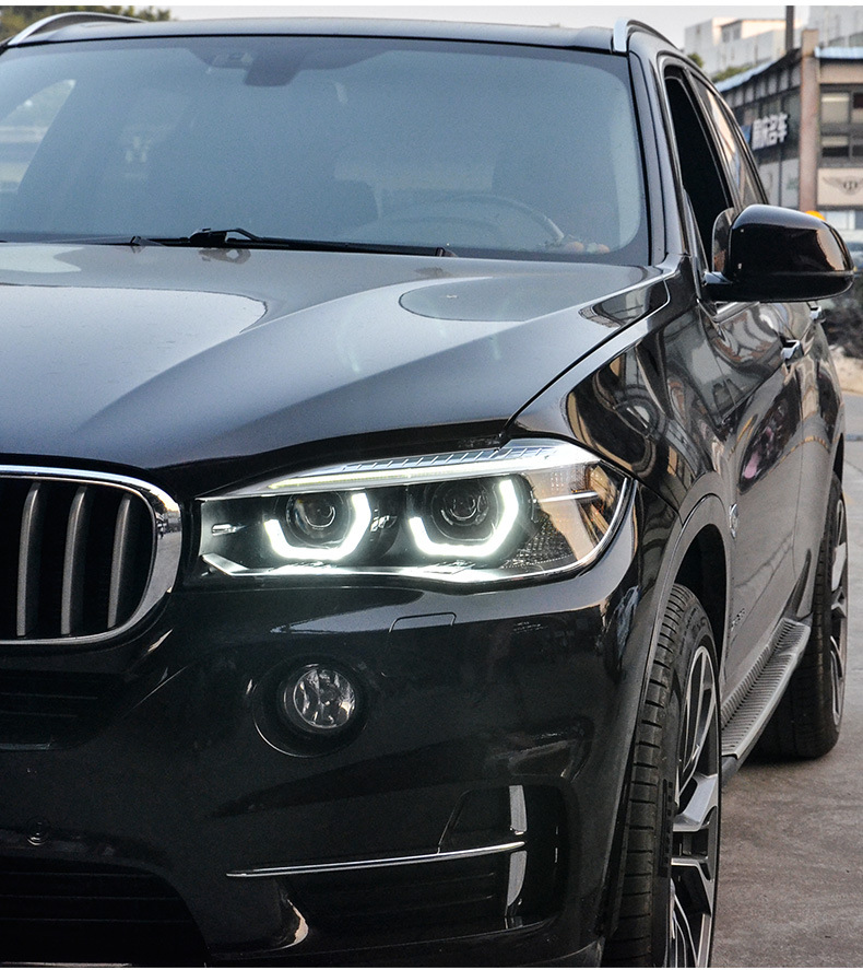 适用于14-17款宝马x5大灯总成f15改装led勺子日行灯激光透镜led