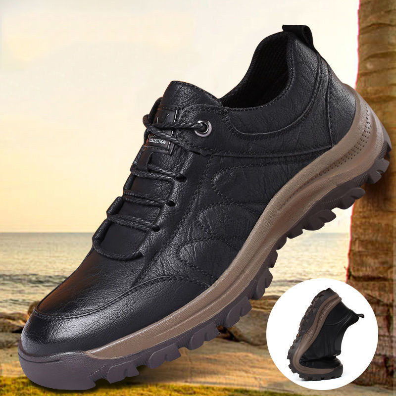 Cross-Border plus Size Pu Man Shoes 2021 New Hiking Shoes Casual Sneaker Fashion Lace-up British Style Fashionable Men's Shoes