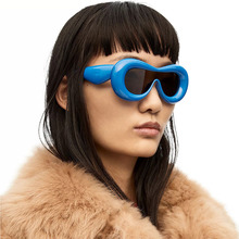 欧美个性墨镜女潮跨境连体太阳镜搞怪女士眼镜批发2022新款
