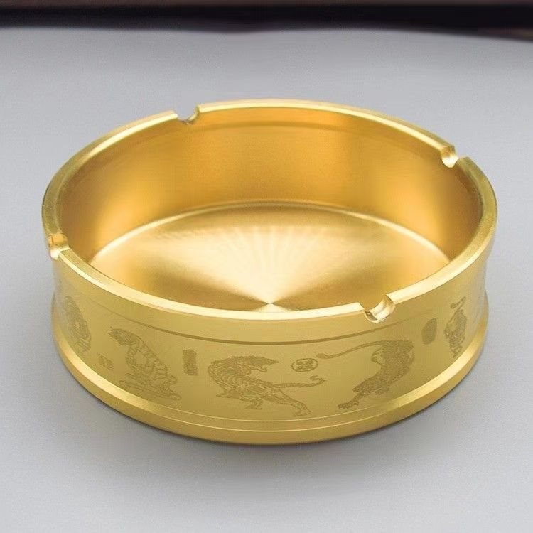 黄铜加大烟灰缸家用百福烟灰缸万字纹烟灰缸五虎烟灰缸公司家用