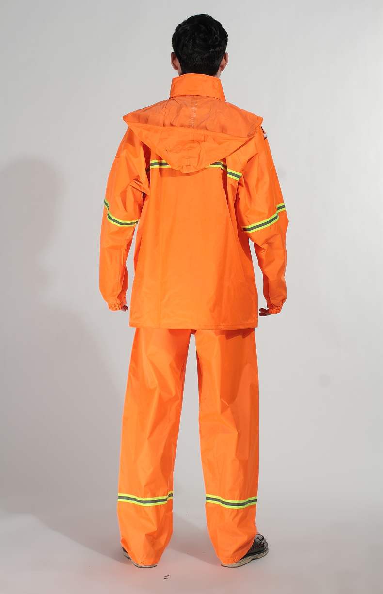 天堂分体套装反光雨衣 环卫绿化工程消防桔黄色户外双层雨衣t093a