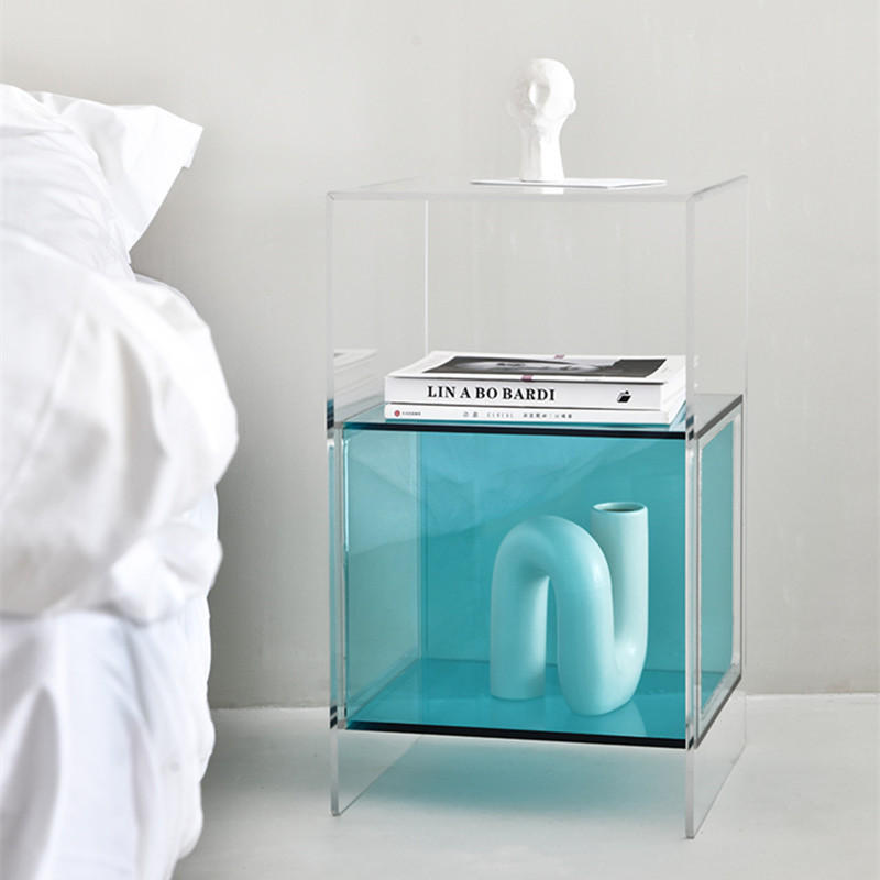 亚克力床头柜边几轻奢沙发边柜透明创意个性可移动收纳储物柜简约