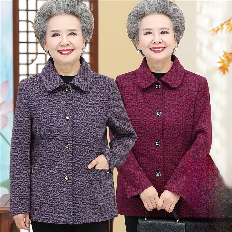 中老年人女装奶奶秋装外套60-70岁妈妈春秋薄款上衣老人婆婆衣服
