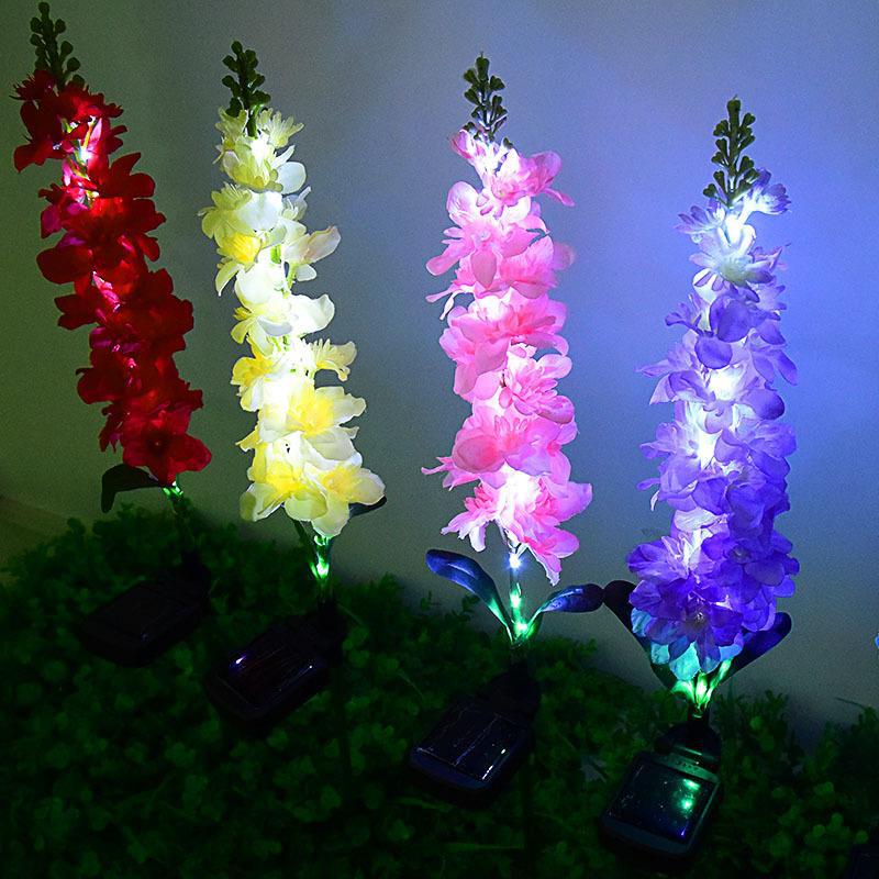 Solar Hyacinth Festive Lantern Outdoor Simulation Violet Ground Plugged Light Simulation Festive Lantern Festive Lantern Ground Lamp Courtyard Decorative Lamp