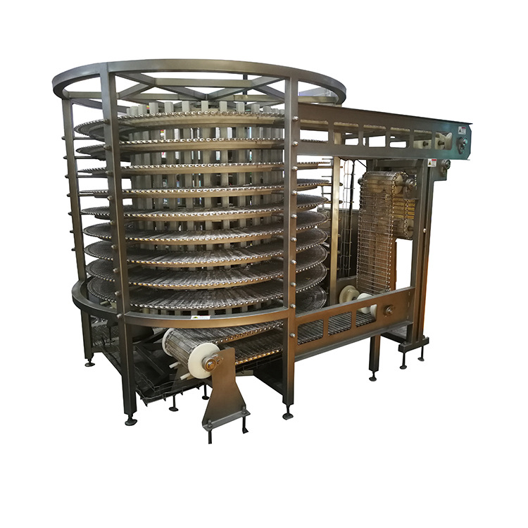 加工定制螺旋塔输送带 面包月饼螺旋冷却塔 不锈钢螺旋塔输送机