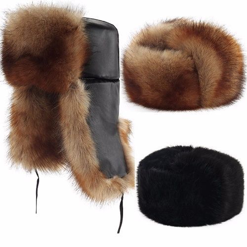 仿皮草帽子男冬季整皮中老年真护耳貉皮东北保暖男士狐狸毛雷锋帽