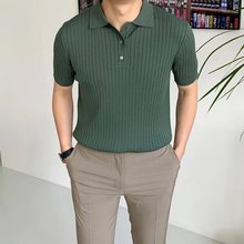 短袖POLO衫男夏季韩版潮流百搭宽松半袖T恤纯色针织翻领体恤