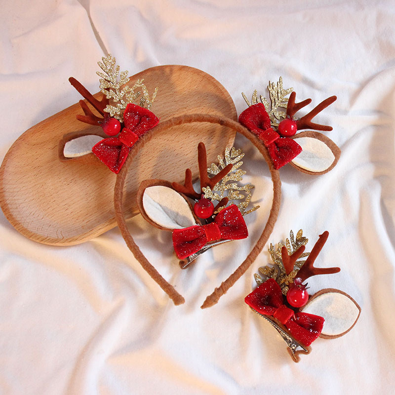 圣诞节鹿角发夹 儿童仙女发箍发卡女童超萌可爱小鹿耳朵立体头饰