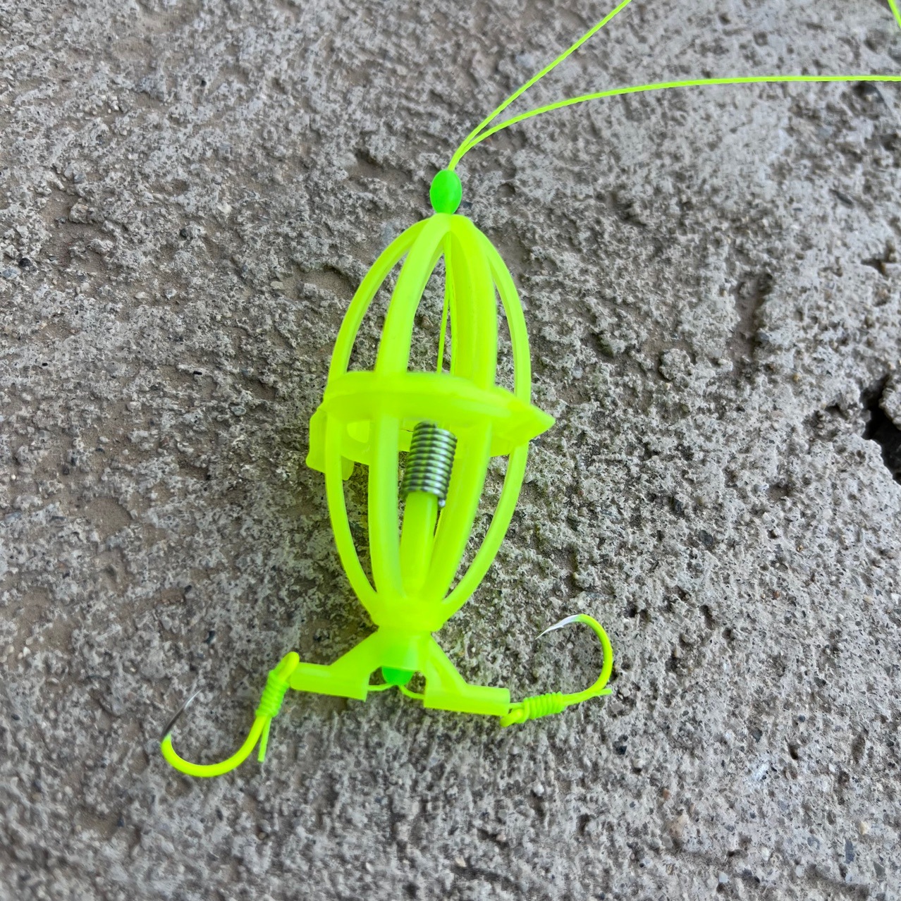 手竿鲢鳙钓组双沟带弹簧鱼钩钓鱼鱼钩双钩一盒4组鱼钩