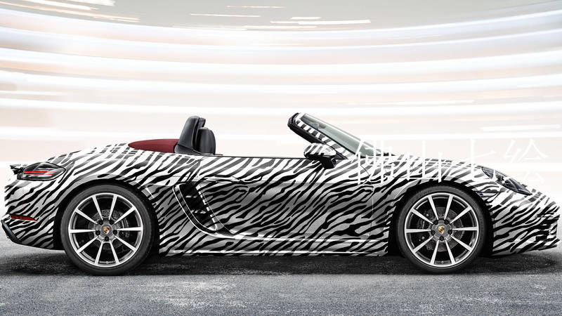 汽车喷绘涂鸦改色膜贴纸汽车厂商新车谍照伪装膜黑白格贴纸斑马膜