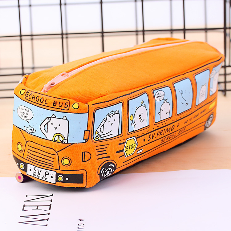 Creative Cartoon Large Capacity Bus Pencil Case