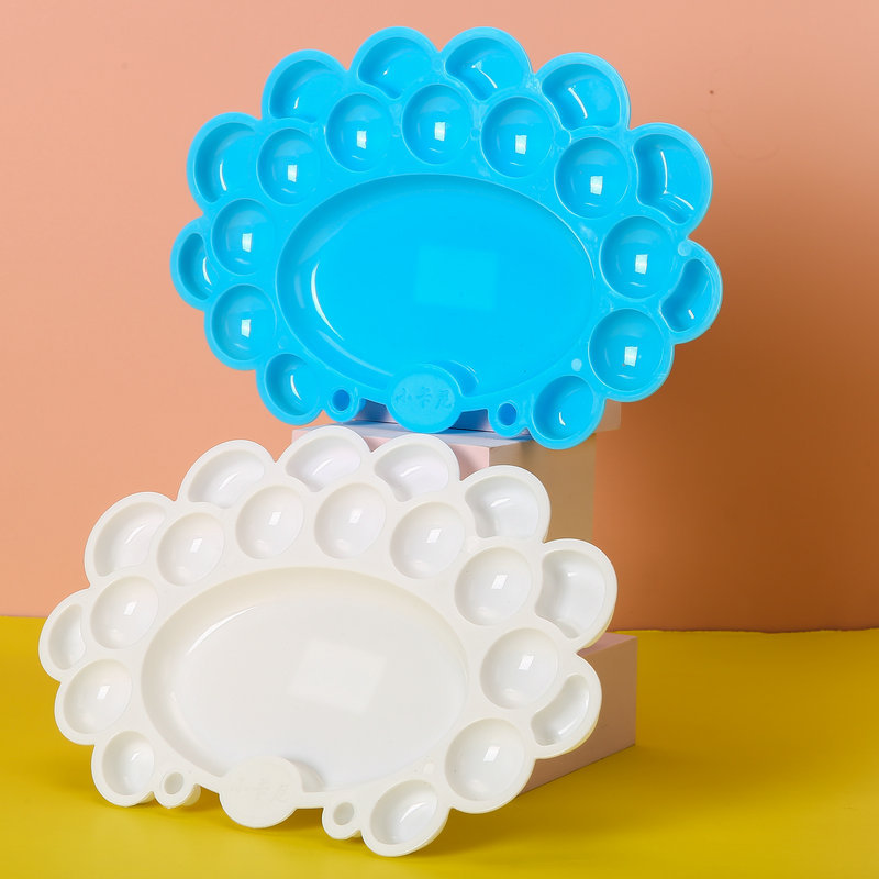 颜料水彩碟大号涂鸦彩绘画彩色脚丫美术调色盘调色板油画板颜料盘