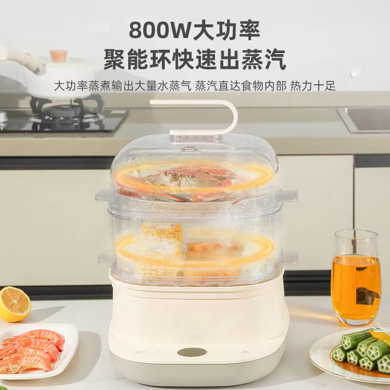 Multi-Functional Electric Steamer Double-Layer Steamed Stew Pot Household Water-Proof Large Capacity Reservation Electric Caldron High-Power Steamer