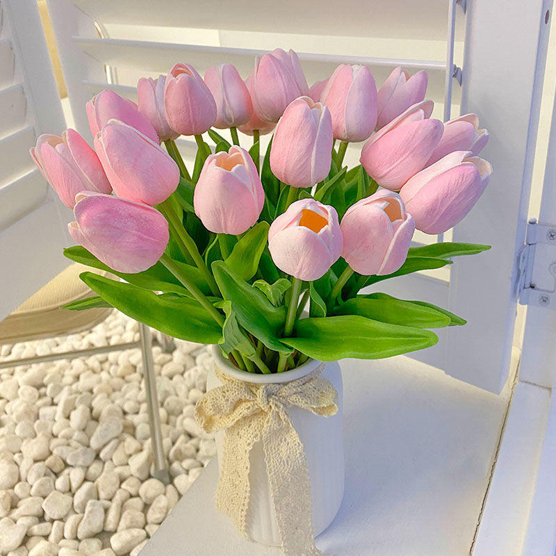 手感仿真花ins郁金香客厅假花摆设花束花艺装饰餐桌干花家居摆放