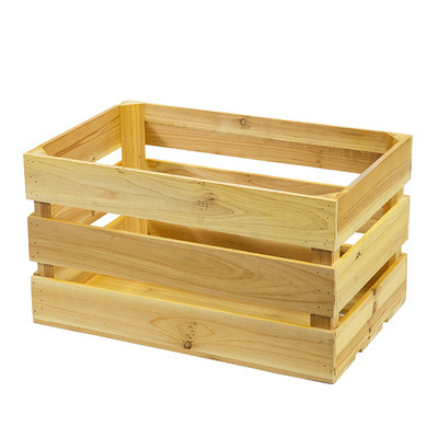 Solid Wood Storage Basket Outdoor Retro Wooden Box Decoration Supermarket Pile Head Wooden Box Display Box Wooden Frame Boxes of Fruit Display Basket