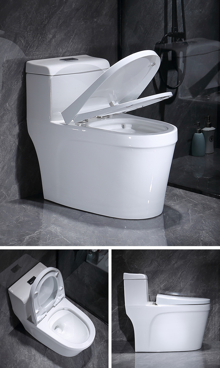 新款家用陶瓷马桶虹吸式节水静音坐便器超漩连体大口径防臭洁具