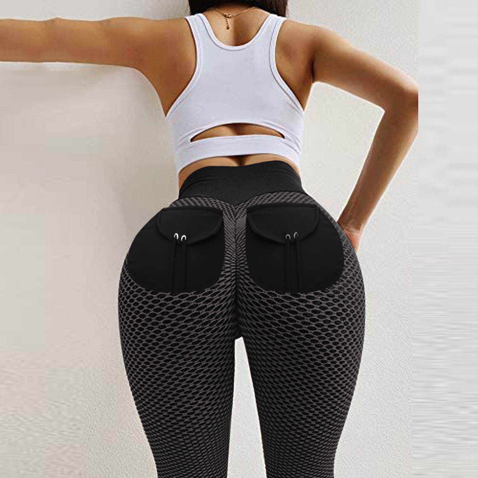 欧美网红风蜜桃臀健美瑜伽裤高腰美臀运动紧身裤提臀无缝健身裤女