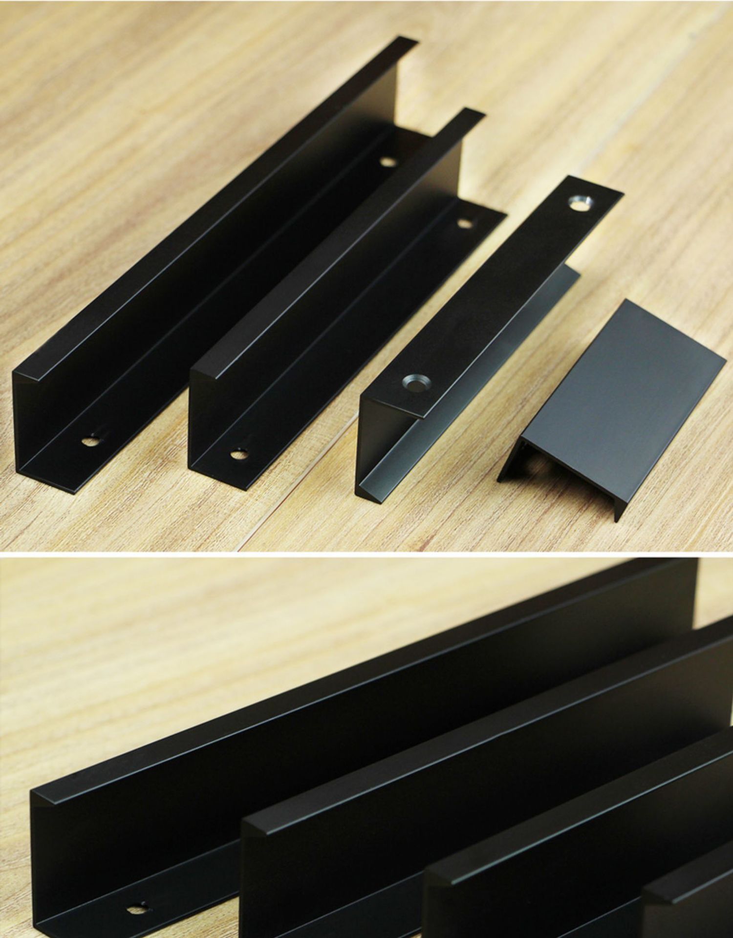 衣柜隐形长拉手北欧衣柜把手黑色现代简约抽屉厨房橱柜门暗装拉手