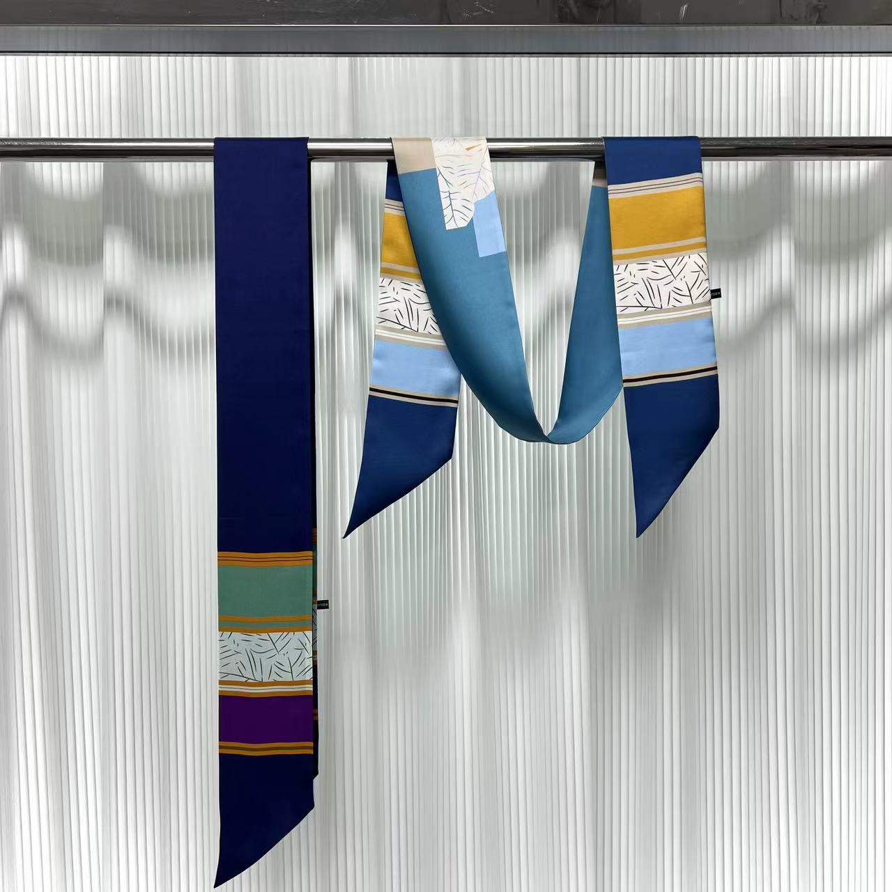 桑蚕丝窄长条飘带真丝斜纹绸重磅围巾双层丝巾撞色简洁百搭-阿里巴巴