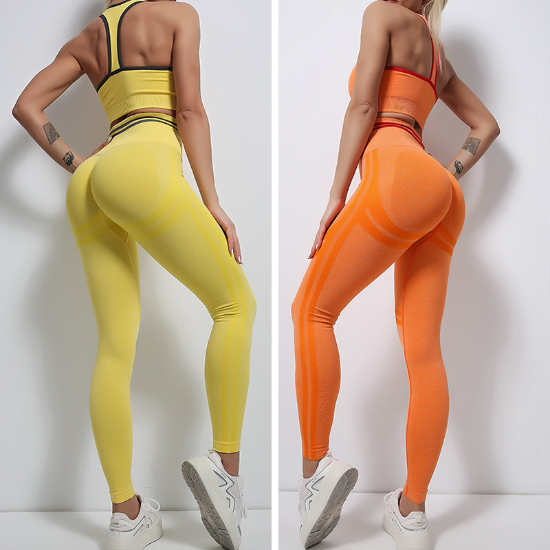 European and American Ins Internet Celebrity Cross-Border Peach High Waist Fitness Pants Hip Raise Skinny Sports Pants Beauty Back Running Yoga Bra