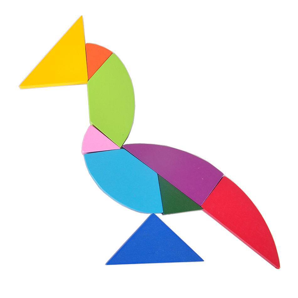 益智玩具5-8岁木制蛋形立体积木拼图儿童形状逻辑感巧板百鸟朝凤