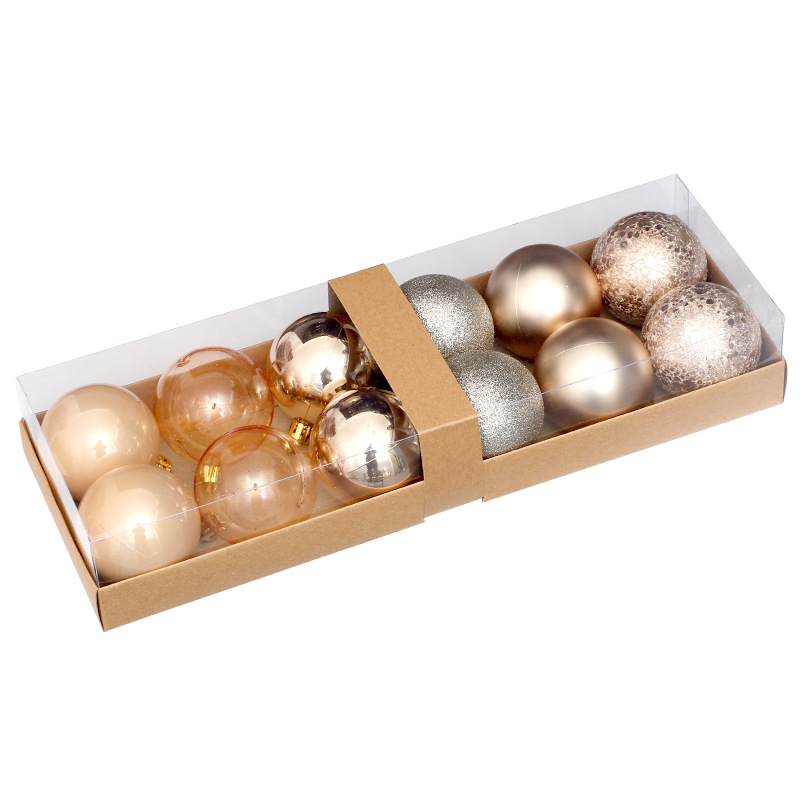 Cross-Border New Christmas Decorations 6cm 12 Christmas Ball Gift Box Ornaments Christmas Tree Pendants