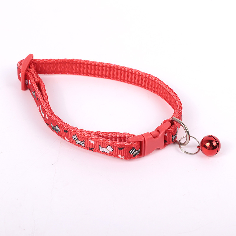 Pet Supplies Safety Buckle Cat Collar Pet Collar Dog Bell Classic Footprints Dogs and Cats Factory Direct Sales